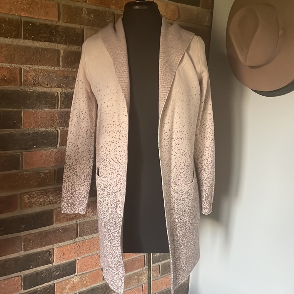 CAlia Pink Cardigan Sweater with hood and pockets
